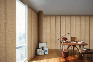 vertical blinds, vertical shades, fabric blinds, light control, privacy blinds