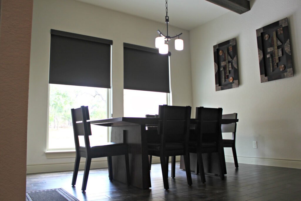 black out blinds, roll screens, light filtering