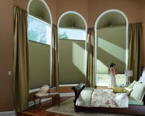 cellular shades, arched blinds, custom curtains, drapes