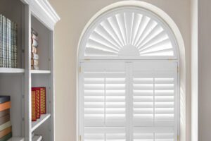 arched shutters, plantation shutters, wood shutters, composite shutters, specialty shaped shutters, fanned shutter