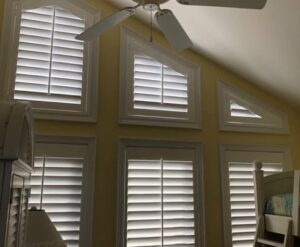 plantation shutters, angled shutters, blinds