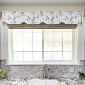 Privacy shades, roman shades, blinds, fabric blinds, custom fabric, custom pattern, valance
